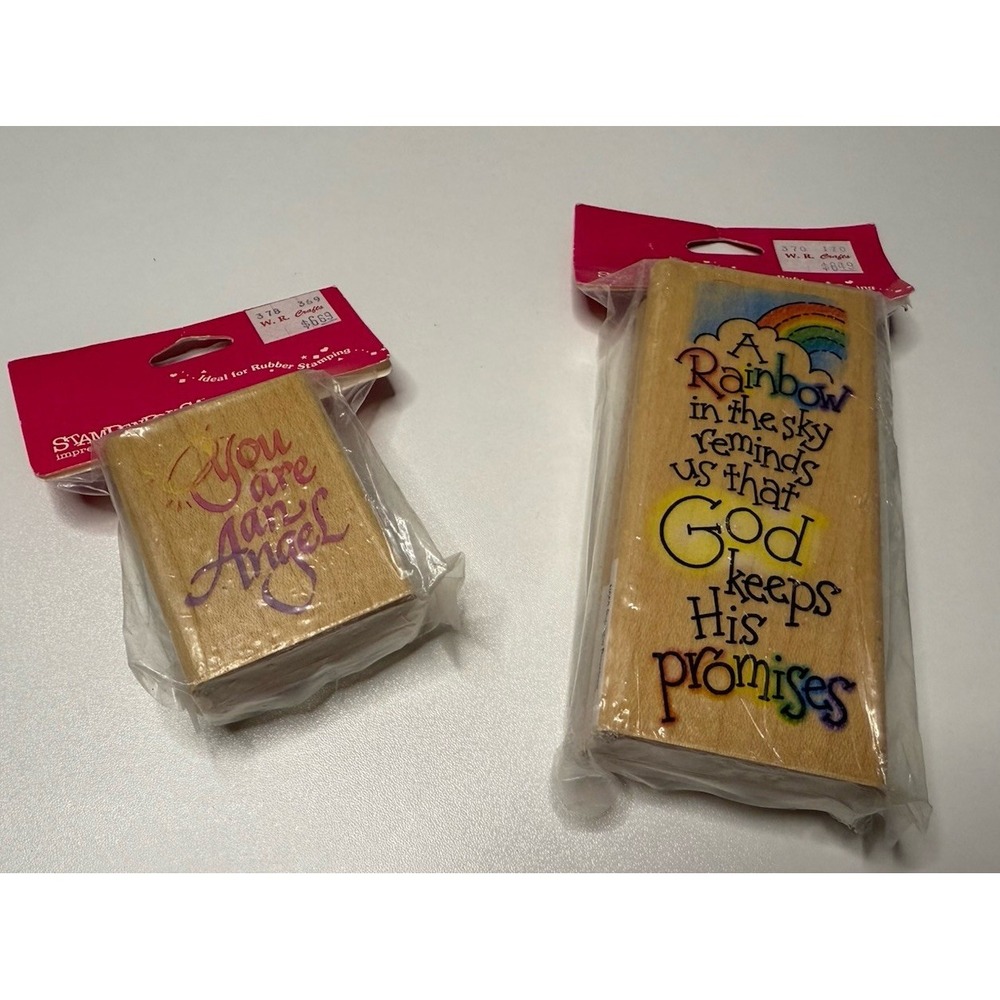 VTG Stampendous Rubber Stamps Lot Of 2 Christian Inspirational Wood Mount‎